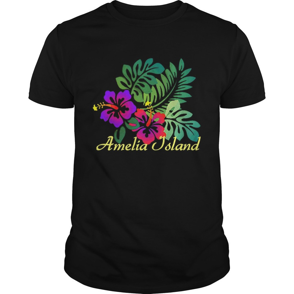 Amelia Island Beach Tropical Flower Surf Vacay Premium Shirt